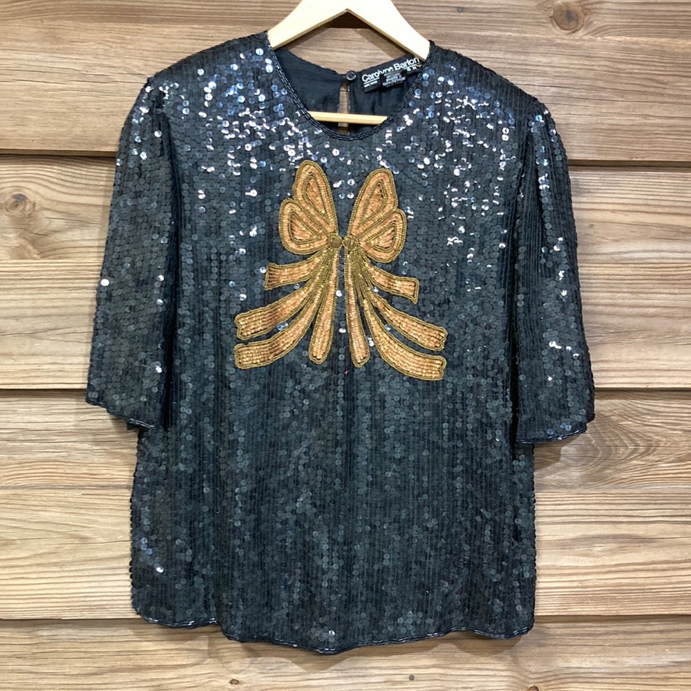 Vintage Carolyne Barton Silk Beaded Blouse
